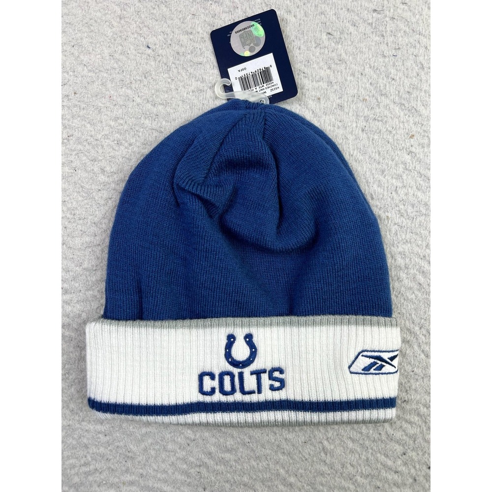 Indianapolis‎ Colts Hat Beanie Mens One Size Blue White NFL Football Knit Reebok